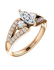 18K Rose Gold Marquise Cut Diamond Ring -- LIFETIME WARRANTY
