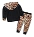Baby Girls Floral Fleece Hoodie+ Floral Pant Leggings 2 Piece Outfits Set (12-18M, Leopard)