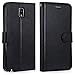 Note 3 Case, LK Galaxy Note 3 Wallet Case, Luxury PU Leather Case Flip Cover with Card Slots & Stand For Samsung Galaxy Note 3, BLACK
