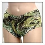 Venus 2 Pack Green Floral Sheer Tanga Panty #0070 sz S