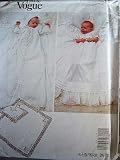 LITTLE VOGUE 2878 INFANTS DRESS, COAT, BONNET, PILLOW SHAM  BLANKET - NEWBORN SIZE ONLY