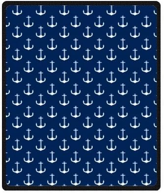WECE Popular Fleece Blanket and Throws 50" x 60" (Medium) for Chevron Marine Nautical Navy Anchor Picture