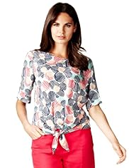 Per Una Front Tie Scribble Spotted Blouse