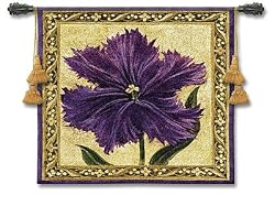 Purple Tulip Tapestry Wallhanging Comes With Wall Hanging Rod and Tassels