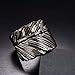 Merdia Fashionable Alloy Metal Arched Leaf Shaped Wide Arm Cuff Bangle Bracelet(Grey)