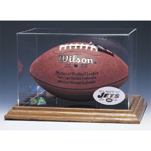 New York Jets Nfl Football Display Case (Wood Base) lowest price New York Jets Nfl Football Display Case (Wood Base) lowest price