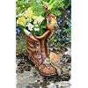 Brown welly boot with birds planter