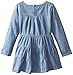 Calvin Klein Little Girls' Denim Dress with Flowers In Chest