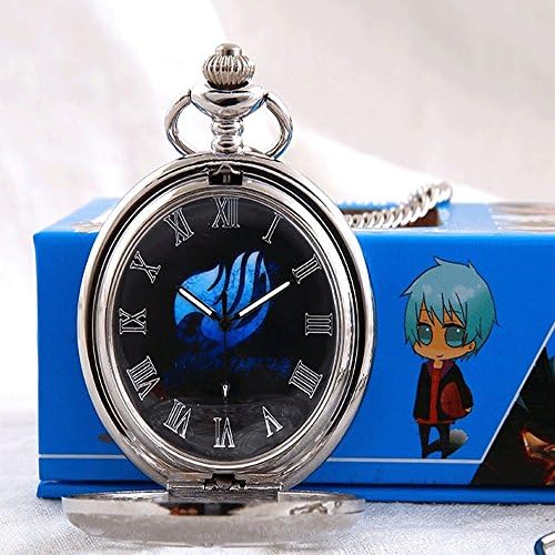 Anime Fairy Tail Watch Pocket Watch Pendant Necklace With Chain (B)