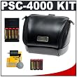 Canon PowerShot PSC-4000 Soft Leather Carrying Case + (8) AA NiMH Rechargeable Batteries & Charger + Accessory Kit for S5 IS, SX1 IS, SX10 IS & SX20 IS Digital Cameras