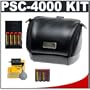 Canon PowerShot PSC-4000 Soft Leather Carrying Case + (8) AA NiMH Rechargeable Batteries & Charger + Accessory Kit for SX120 IS & SX130 IS Digital Cameras