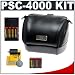 Canon PowerShot PSC-4000 Soft Leather Carrying Case + (8) AA NiMH Rechargeable Batteries & Charger + Accessory Kit for S5 IS & SX10 IS Digital Cameras
