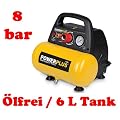 Druckluft Kompressor 1.100 Watt, 1,5 PS, 8 bar, 6 Liter Tank