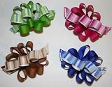 CLEARANCE New Vivid Striped Hairbow (Green or Pink)