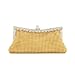 Damara Womens Dimple Mesh Crystals Mini Clutch Evening Bag
