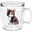 Kitty (Brown & Black) 12 oz Insulated Coffee Mug, Clear