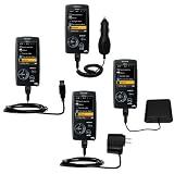 Road Warrior Kit for the Sony Walkman NWZ-A806 includes a Car  Wall Charger AND USB cable AND Battery Extender - Gomadic Brand w/ TipExchange Technology