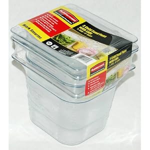 Rubbermaid 1 6 size Cold Food Pan with Lid - 2pk by 