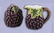 GRAPE 3-D Creamer & Sugar Jar Set *NEW*