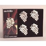 Pewter Grapes Napkin Rings - Set of 4