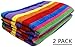 Cotton Craft - Jacquard Double Woven Velour Beach Towel 32x63 2 Pack, Summer of Siam Multi Stripe, Thick Plush Luxurious Velour Pile, 450 GSM, 100% Pure Ringspun Cotton, Brilliant Vibrant Colors