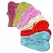 WARM FUZZY 6 PACK BALLET SLIPPER PEDS NON SKID SOCKS