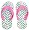 Roxy Green Heart Pattern Flip Flops Sizes 5, 8