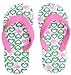 Roxy Green Heart Pattern Flip Flops Sizes 5, 8