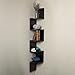 Danya B. Large Rustic Decorative 5-Tier Corner Floating Wall Mount Display Shelving Unit (Black)