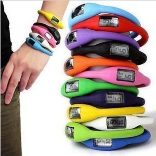 zjskin Fashionable Sports Digital Silicone Rubber Jelly Anion Bracelet Wrist Watch Unisex