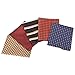 b.m.c BMC Mens 5 pc Mixed Pattern Large 12 inch Pocket Square Fashion Handkerchief Accessories - Set 5: Dinner Party