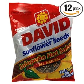 David Sunflower Seed, Jalapeno Hot Salsa Flavor, 5.25-Ounce Bag (Pack of 12)