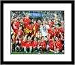 2008 Euro Champs Spain National Team Framed 8x10 Photograph Team Celebration with Trophy