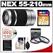 Read Sony Alpha NEX E-Mount 55-210mm f/4.5-6.3 OSS Zoom Lens with 32GB Card + 3 UV/FLD/PL Filters + Accessory Kit for NEX-3, NEX-C3, NEX-5, NEX-5N & NEX-7 Digital Cameras Details Sony Alpha NEX E-Mount 55-210mm f/4.5-6.3 OSS Zoom Lens with 32GB Card + 3 UV/FLD/PL Filters + Accessory Kit for NEX-3, NEX-C3, NEX-5, NEX-5N & NEX-7 Digital Cameras
