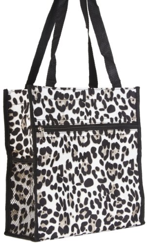 World Traveler Black Animal Print Travel Tote Bag 12-inch
