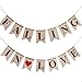 Ling's moment Rustic Falling in Love Burlap Banner, Vintage Style Burlap Banner Kit for Wedding Decoration, Party Decor, 14pcs Flags