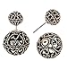 She Lian Vintage Hollow out Womens Double Side Round Ball Stud Earrings