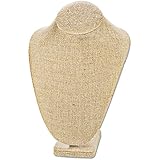 Ikee Design Linen Jewelry Necklace Display Bust 6 3/8"W x 4 1/2"D x 10"H