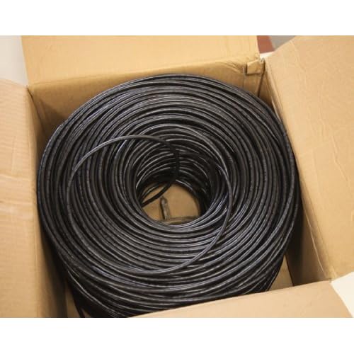 Aurum Cables CAT6 1000 ft Ethernet Network Cable - CCA - 4 pair - with Crimp Tool - 550 MHz - w/ Sequantial Foot Marking - UTP Black