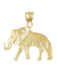 Dazzlers Solid 14k Gold Elephant Charm Pendant Available in three colors from jewelsberry (weights: 3.2 grams only)
