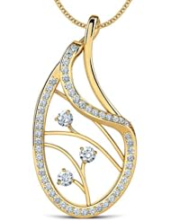 Diamond (1 Ct, IJ-SI), 18 Kt Yellow Gold Oval Creation Pendant