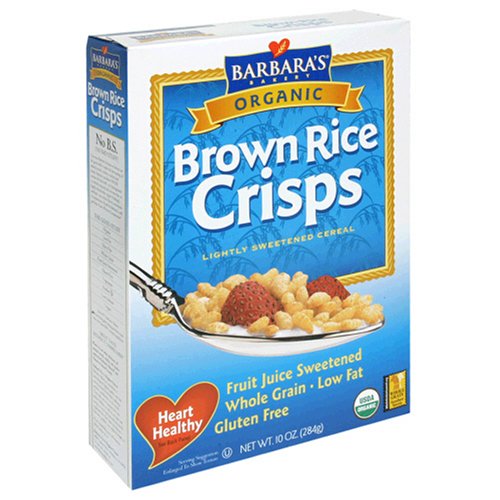 Barbara's Bakery Organic Brown Rice Crisps Cereal, 10-Ounce Boxes (Pack of 6)