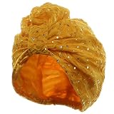 Glitter Turban Hat-Yellow W12S20D