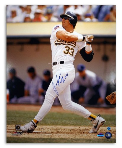 Jose Canseco Oakland Athletics Autographed 16x20 Photograph with 40/40 and 88 MVP Inscription