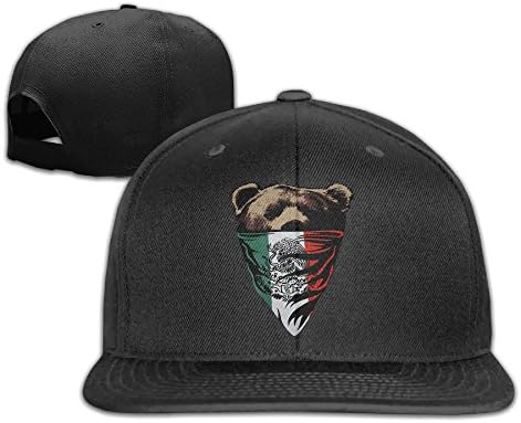 California Republic Mexican Flagc Bear Design Bandana Unisex Sports Snapback Caps