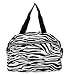 Black Nylon Zebra Print Handbag Purse Chrome Hardware