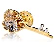 Swarovski Crystal Golden Key November Birthstone Heart Brooches And Pins