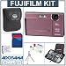 Fujifilm FinePix Z200FD Digital Camera Kit, Pink with 8 GB SD Memory Card, Table Top Tripod, Camera Case, Spare LI- NP-45 Lithium-Ion Rechargeable Battery, Slinger Digital Memory Case(4), Professional Lens Cleaning Kit