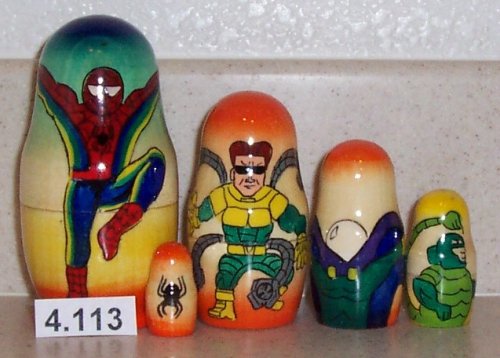 Spider man Russian Nesting Doll. 5 Pc / 4 in #4.113