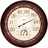 Springfield Precision Instruments 13' Rust Metal Garden Thermometer with Hygrometer